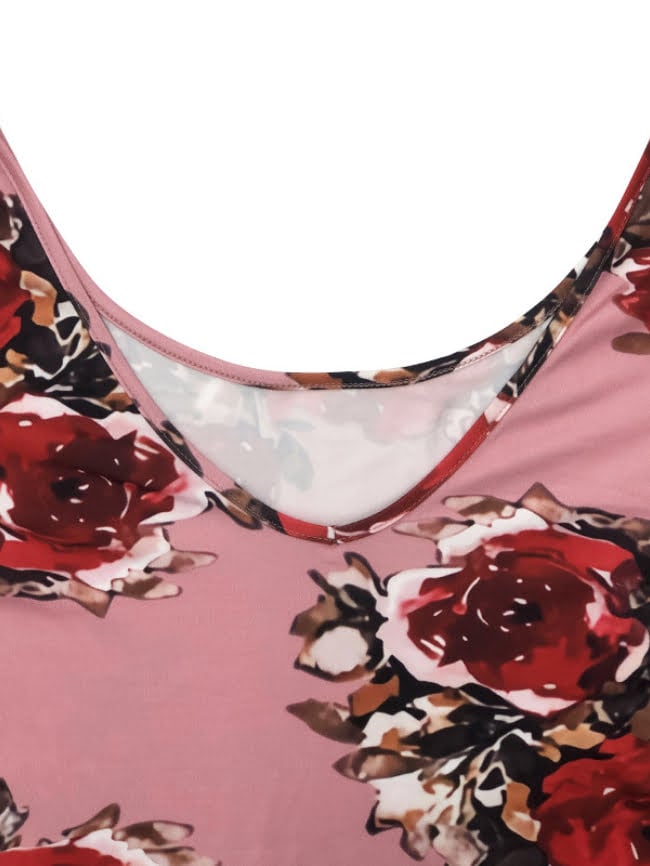 Plus off-the-shoulder floral print dress