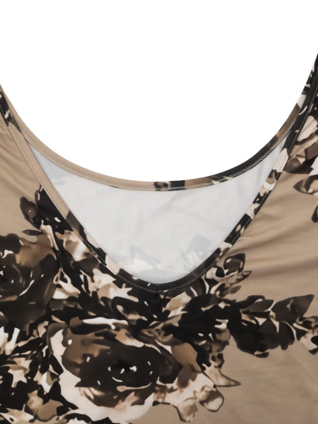 Plus off-the-shoulder floral print dress