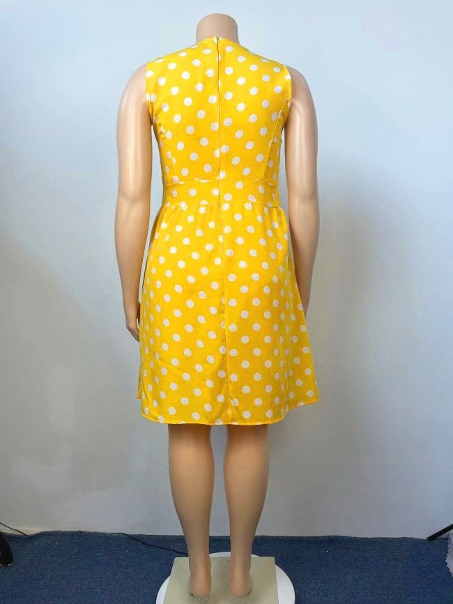 Plus retro polka dot bow dress