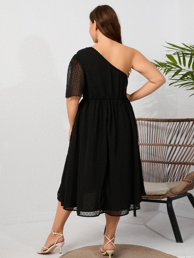 Plus Off Shoulder Short Sleeve Dress